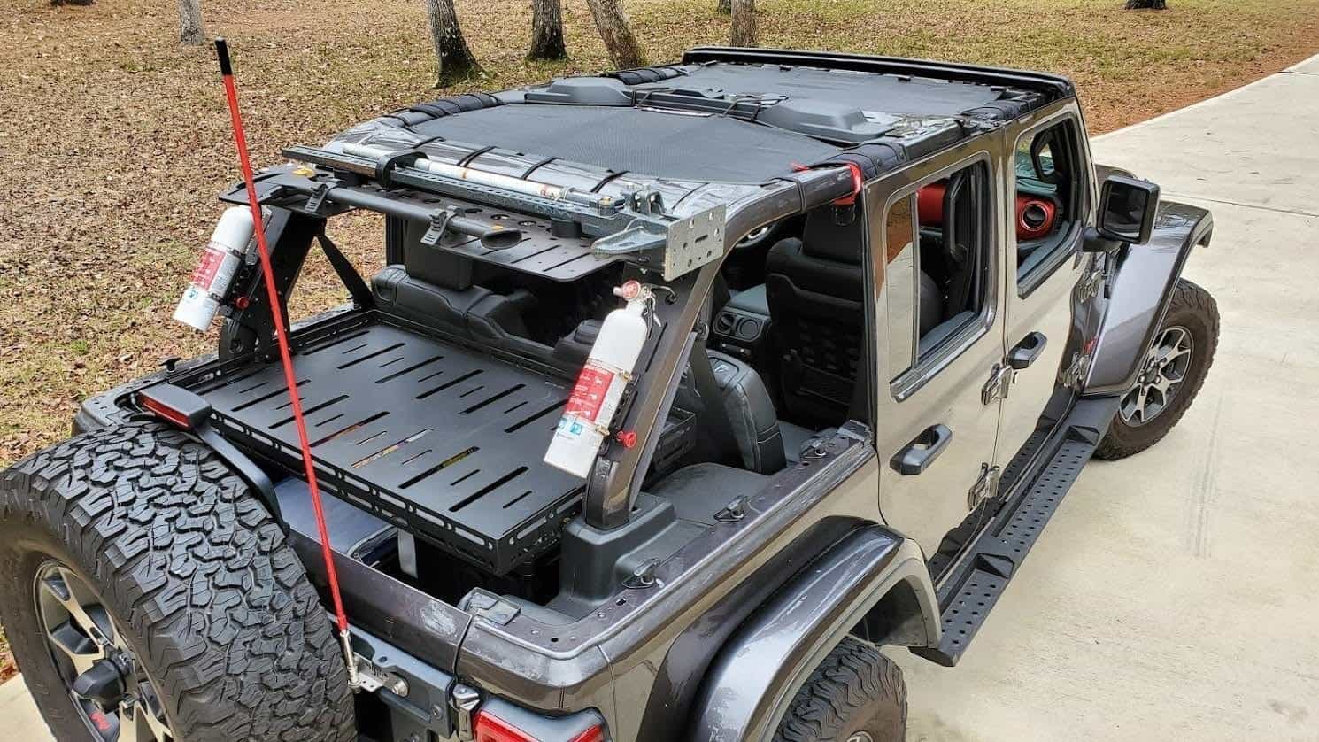 Jeep Wrangler JL Cargo Shelf, Top Shelf and Mounting Brackets Kit